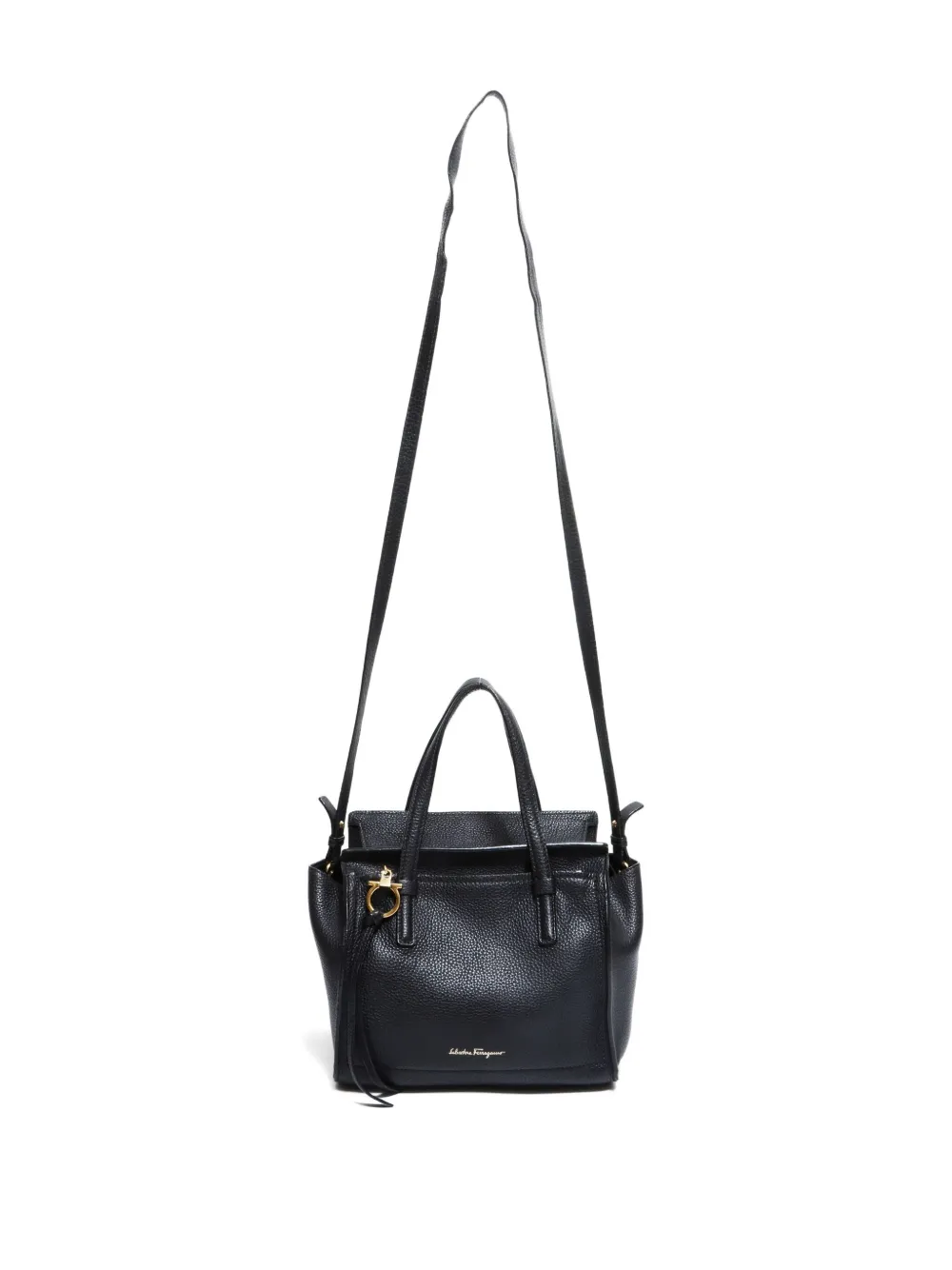 Pre-owned Ferragamo 2015-2025 Mini Eimy Tote Bag In Black