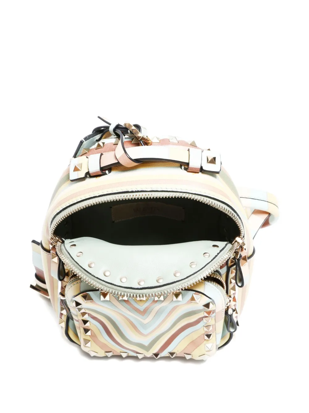 Pre-owned Valentino Garavani 2000-2020 Studs Mini Backpack In Neutral