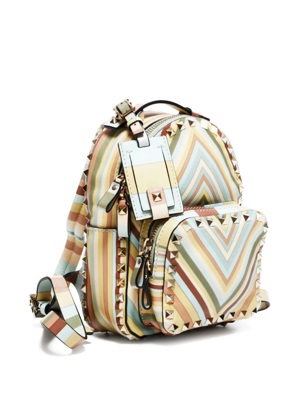 Pre-owned Valentino Garavani 2000-2020 Studs Mini Backpack In Neutral