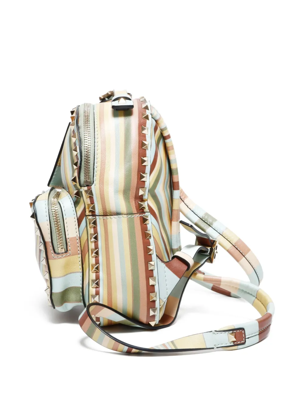 Pre-owned Valentino Garavani 2000-2020 Studs Mini Backpack In Neutral