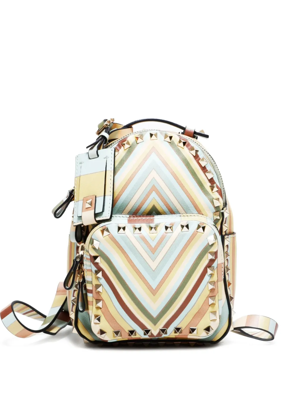 Pre-owned Valentino Garavani 2000-2020 Studs Mini Backpack In Neutral