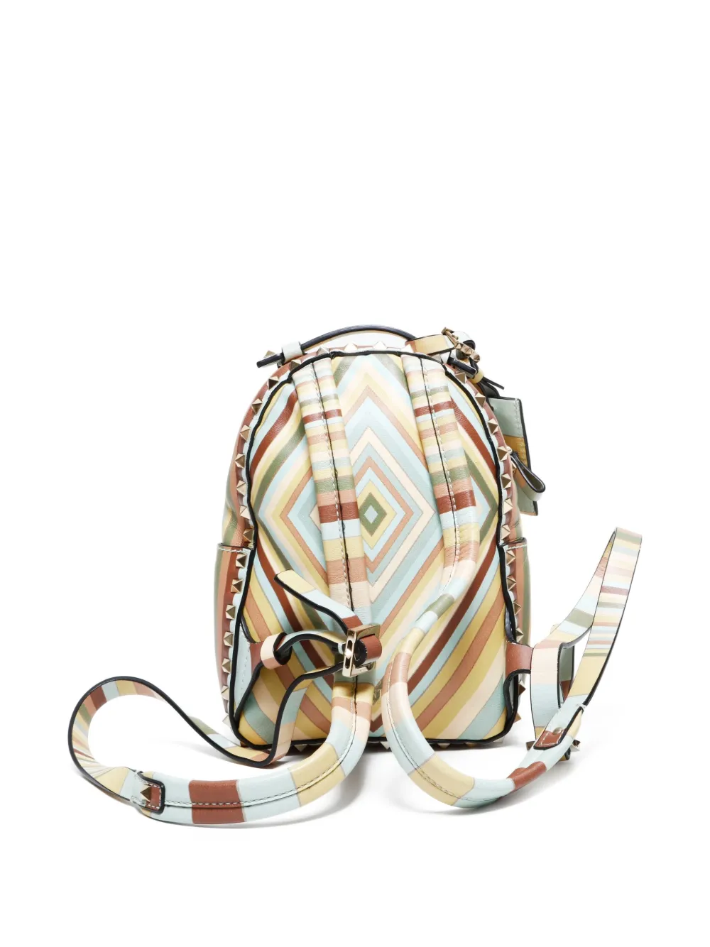 Pre-owned Valentino Garavani 2000-2020 Studs Mini Backpack In Neutral