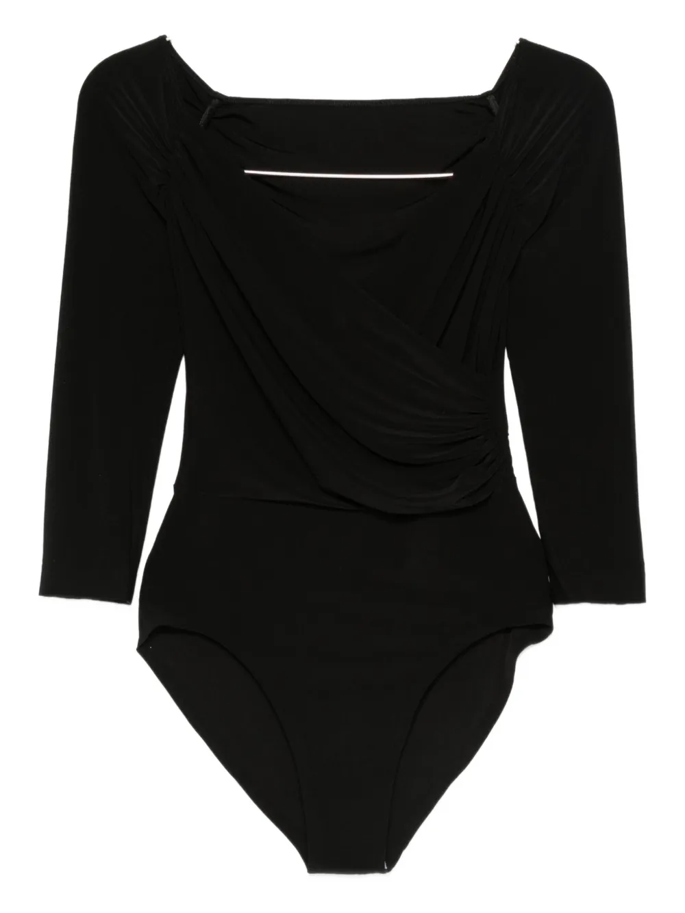 Norma Kamali Draped Bodysuit In Black