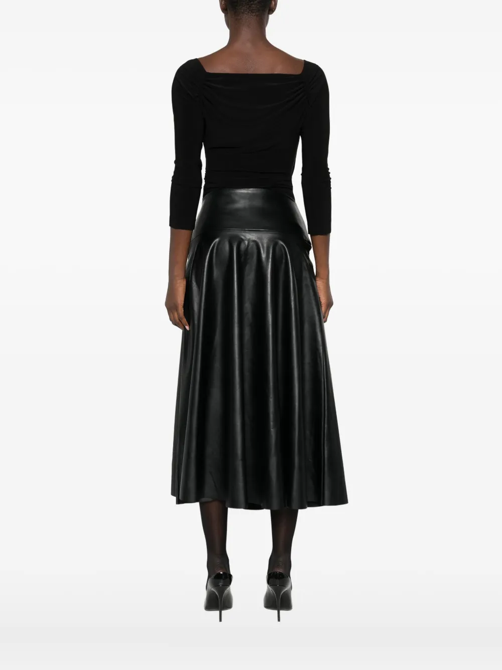 Norma Kamali Draped Bodysuit In Black