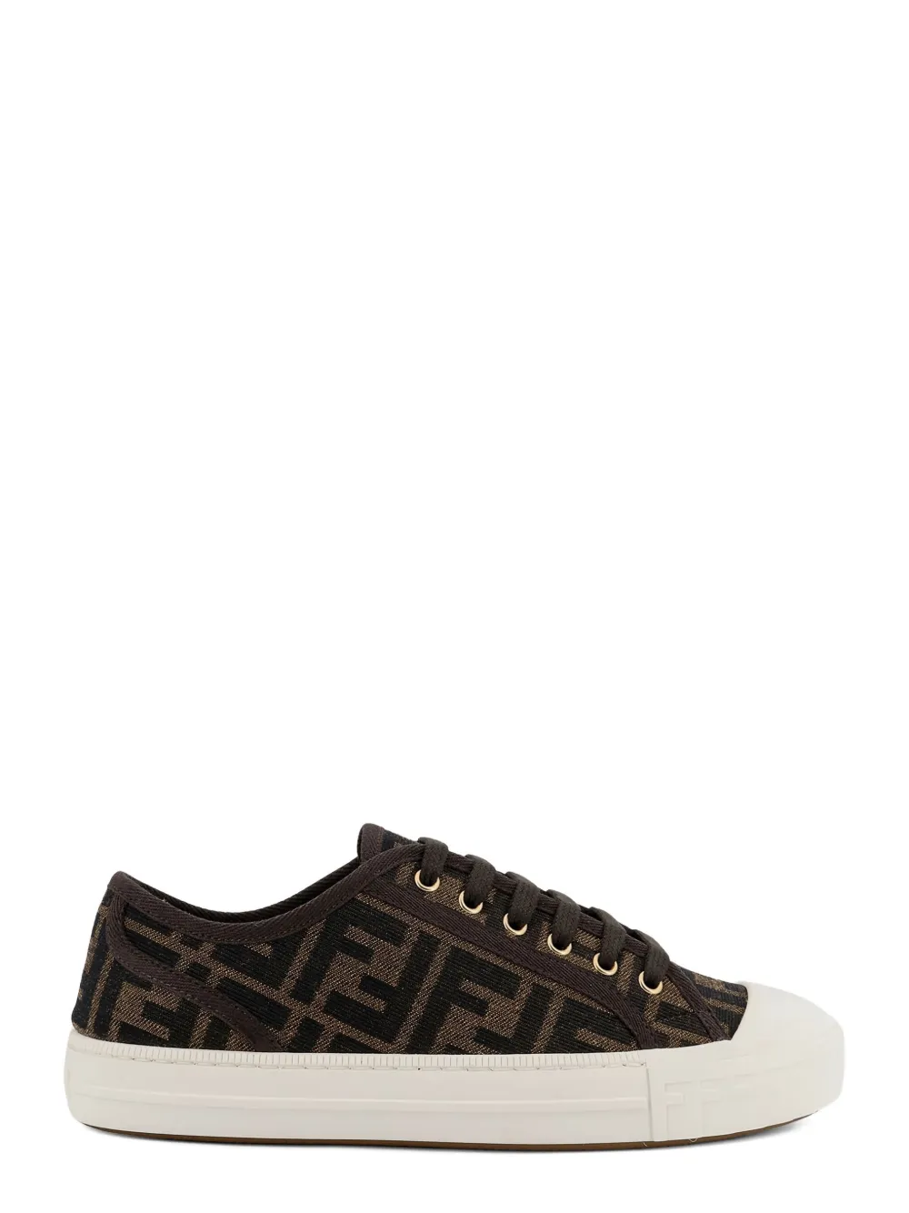 FENDI Domino logo-pattern sneakers - Bruin
