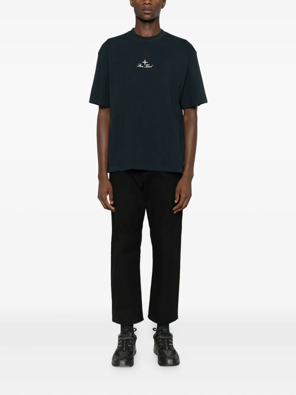 Stone Island logo-embroidered crew-neck T-shirt | T-Shirts | Image 2
