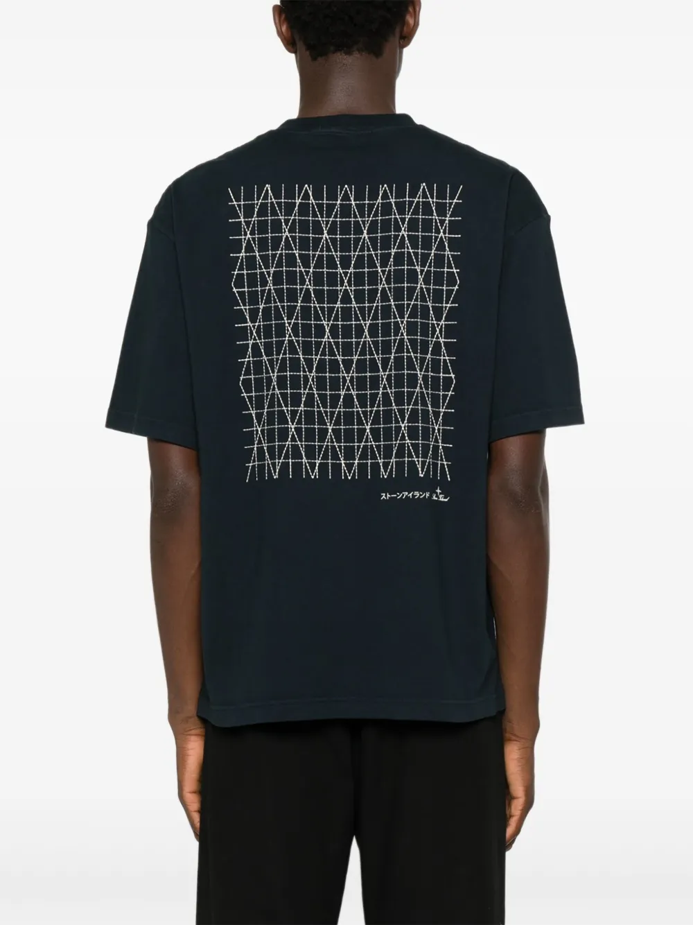 Stone Island T-shirt met geborduurd logo Zwart