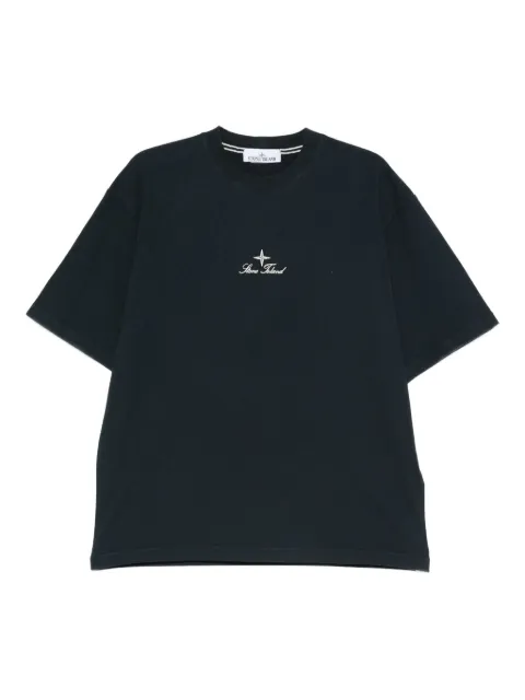 Stone Island playera con cuello redondo y logo bordado