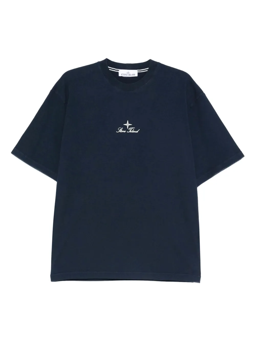 Stone Island logo-embroidered crew-neck T-shirt - Nero