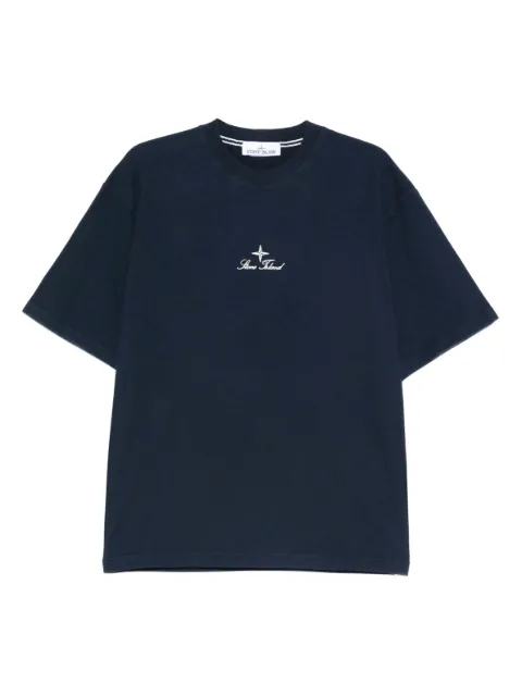 Stone Island logo-embroidered crew-neck T-shirt