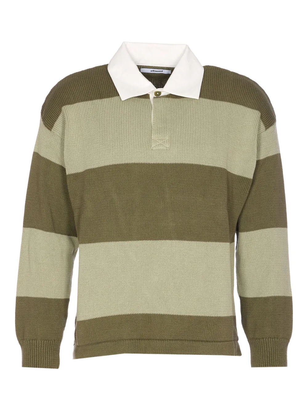 Edmmond Studios striped buttoned polo shirt | Green | Image 1