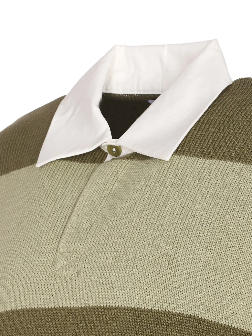  Edmmond Studios Striped Buttoned Polo Shirt - Green 