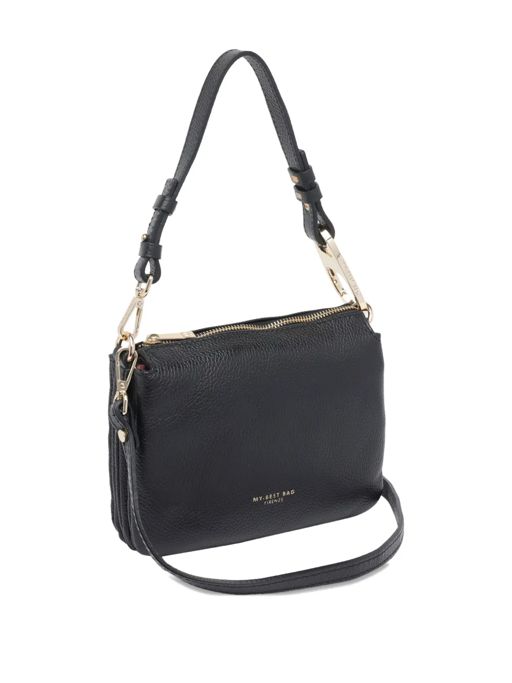 My Best Bag Logo-stamp Leather Tote Bag In Black