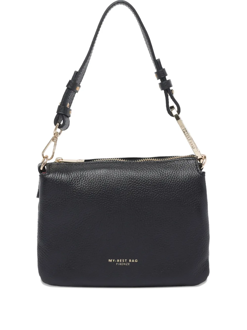MY BEST BAG logo-stamp leather tote bag | Black | Image 1
