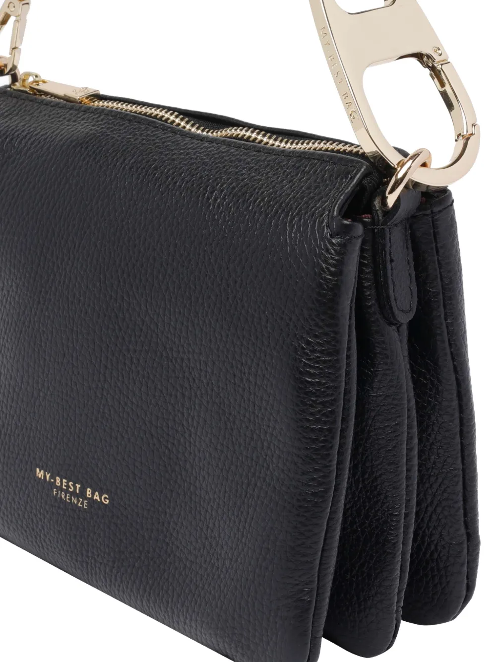 My Best Bag Logo-stamp Leather Tote Bag In Black