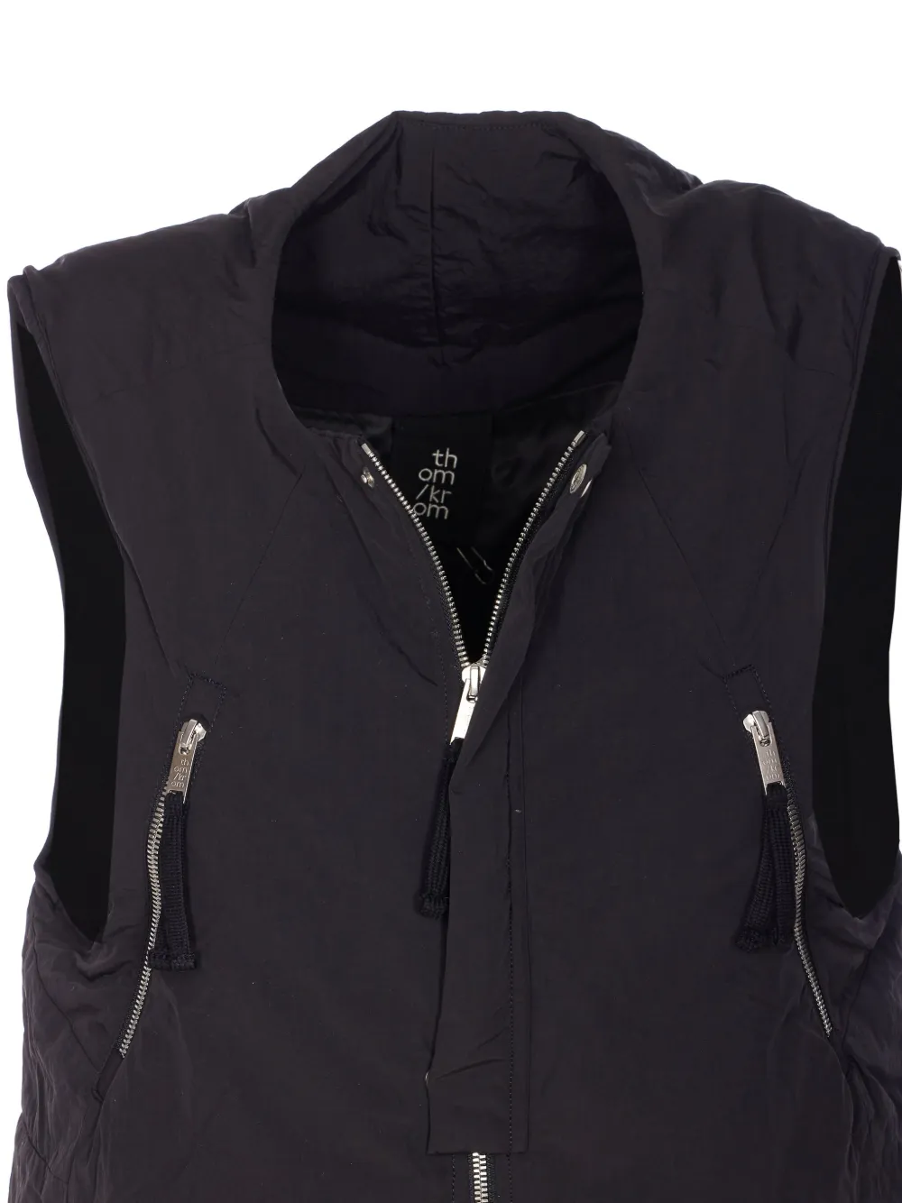 Thom Krom Zip Padded Gilet In Black