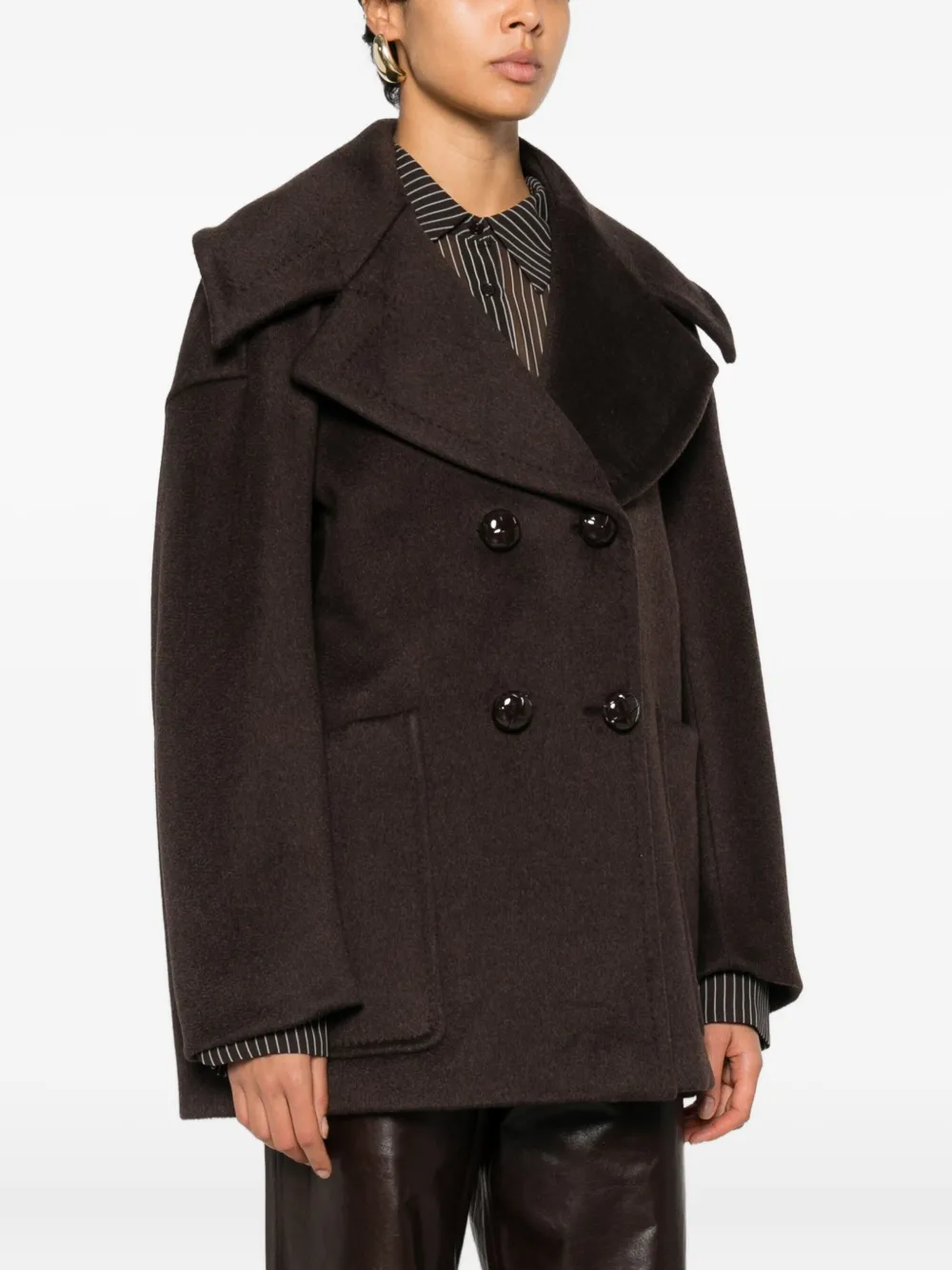Max Mara Kasjmier jas Bruin