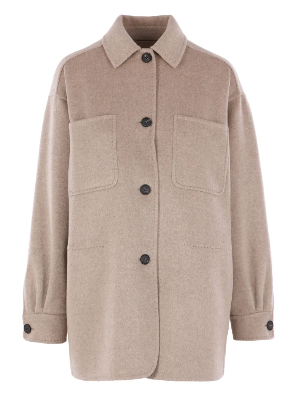 Max Mara Buttoned Pocket Jacket In Neutral