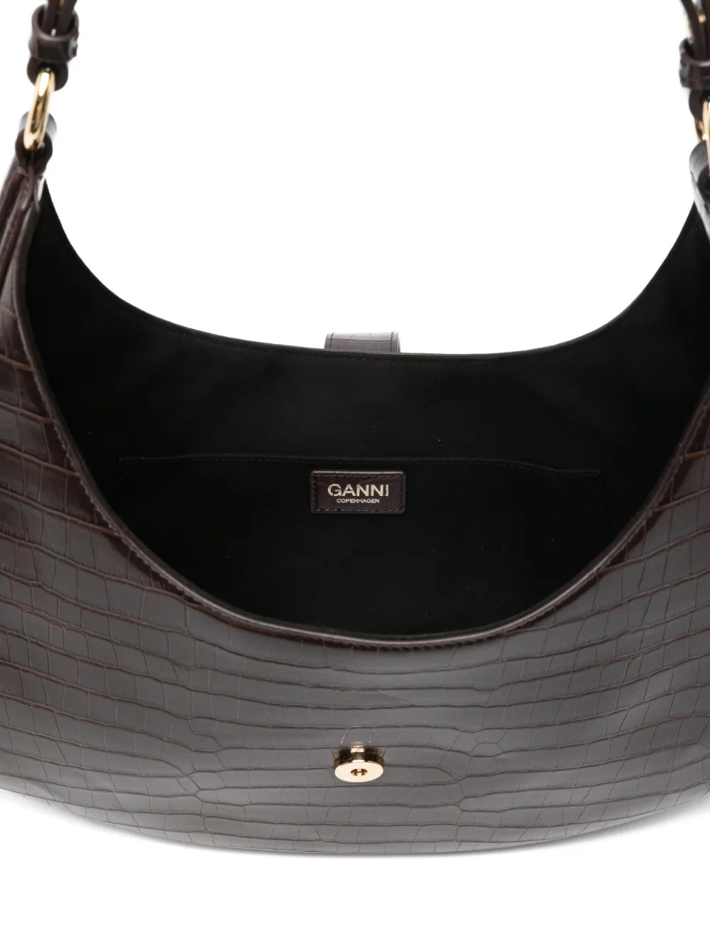 GANNI Leren schoudertas Bruin