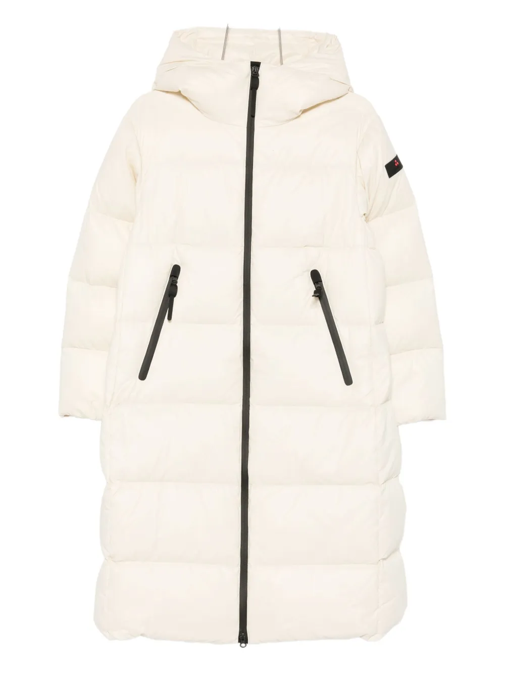 Peuterey Hooded Zip-up Coat In White