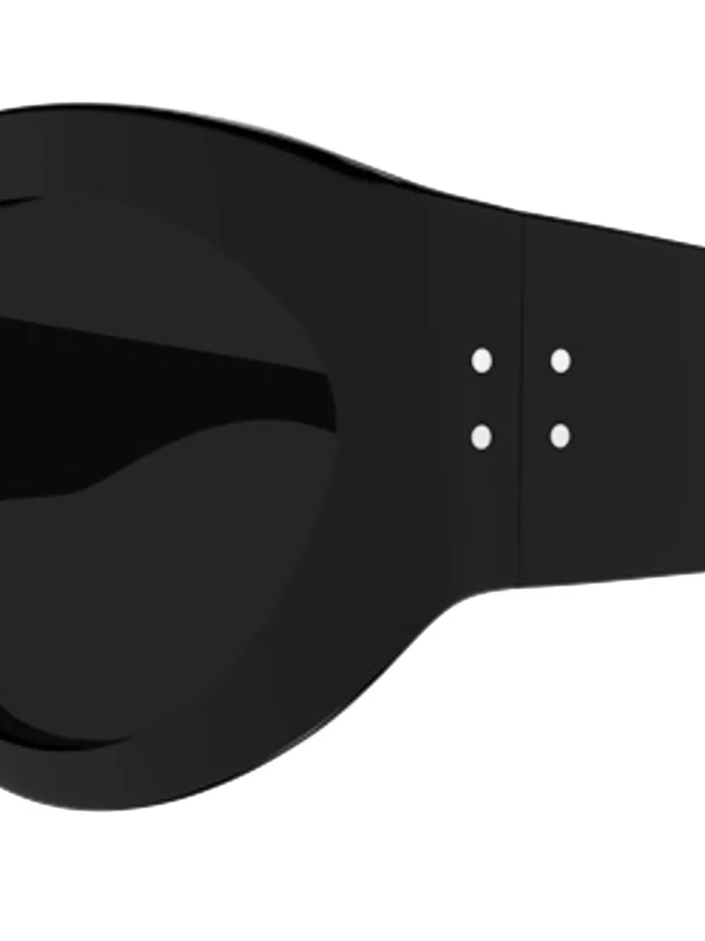 Saint Laurent Eyewear Zonnebril met rond montuur en studs Zwart