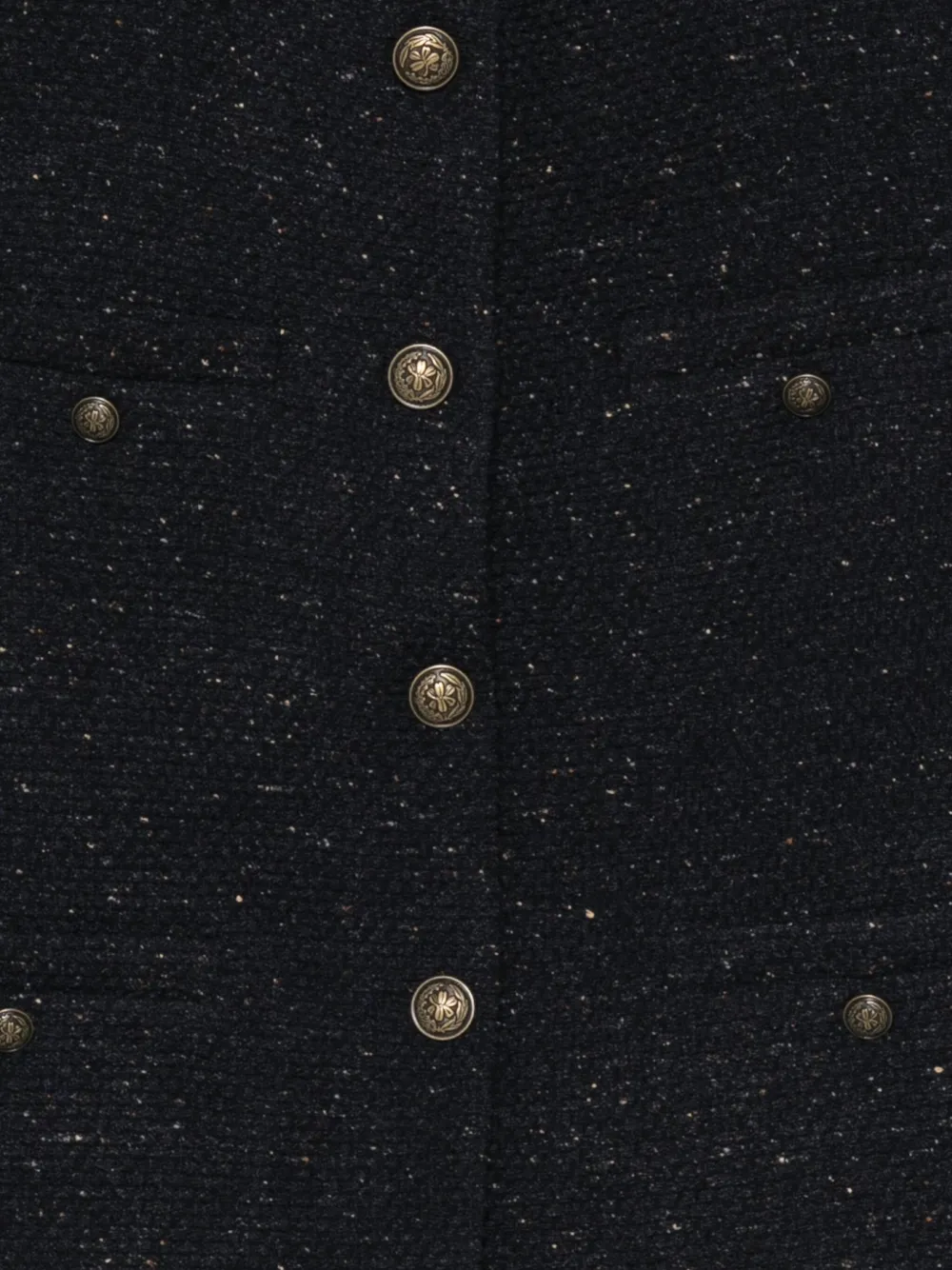 Circolo 1901 Cropped Textured Jacket With Decorative Metallic Buttons In Black