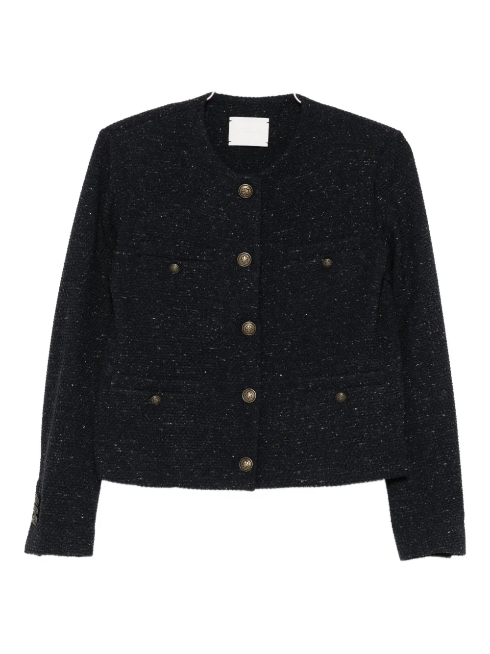 Circolo 1901 button-up tweed jacket | Black | Image 1