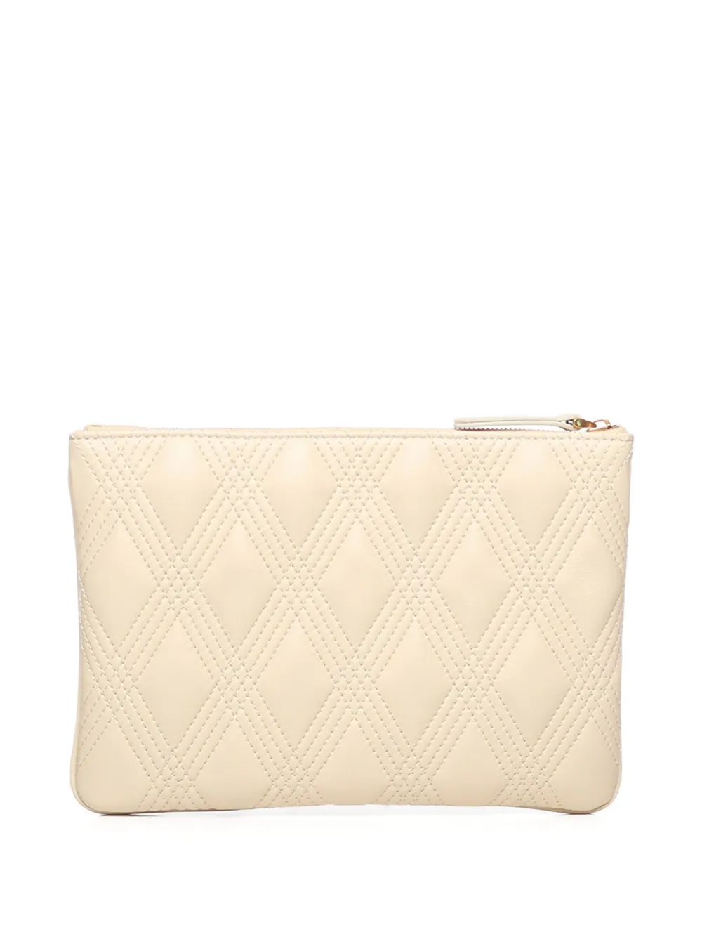 Valentino Garavani Quiltie 67 logo-plaque clutch bag - Beige