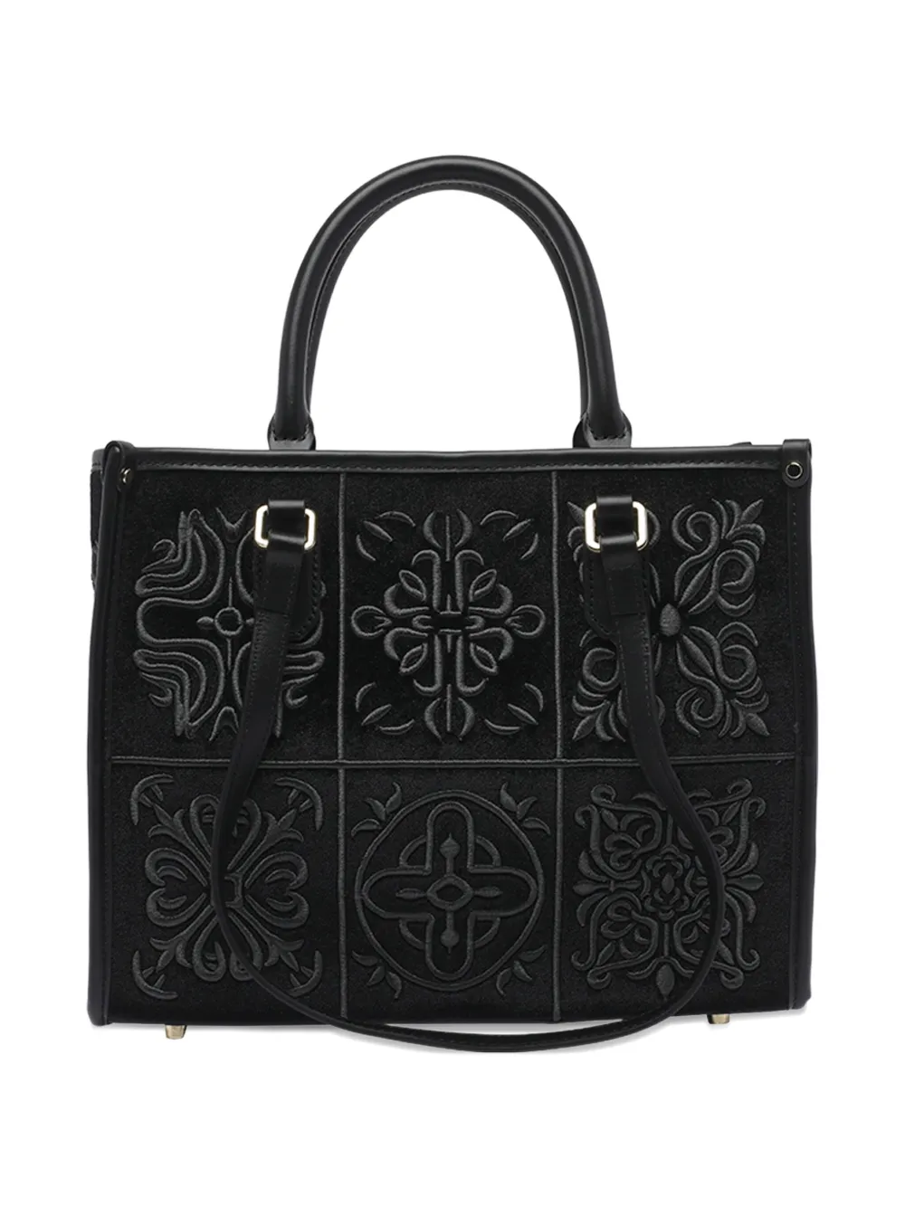 MY BEST BAG embossed panelled tote bag - Zwart