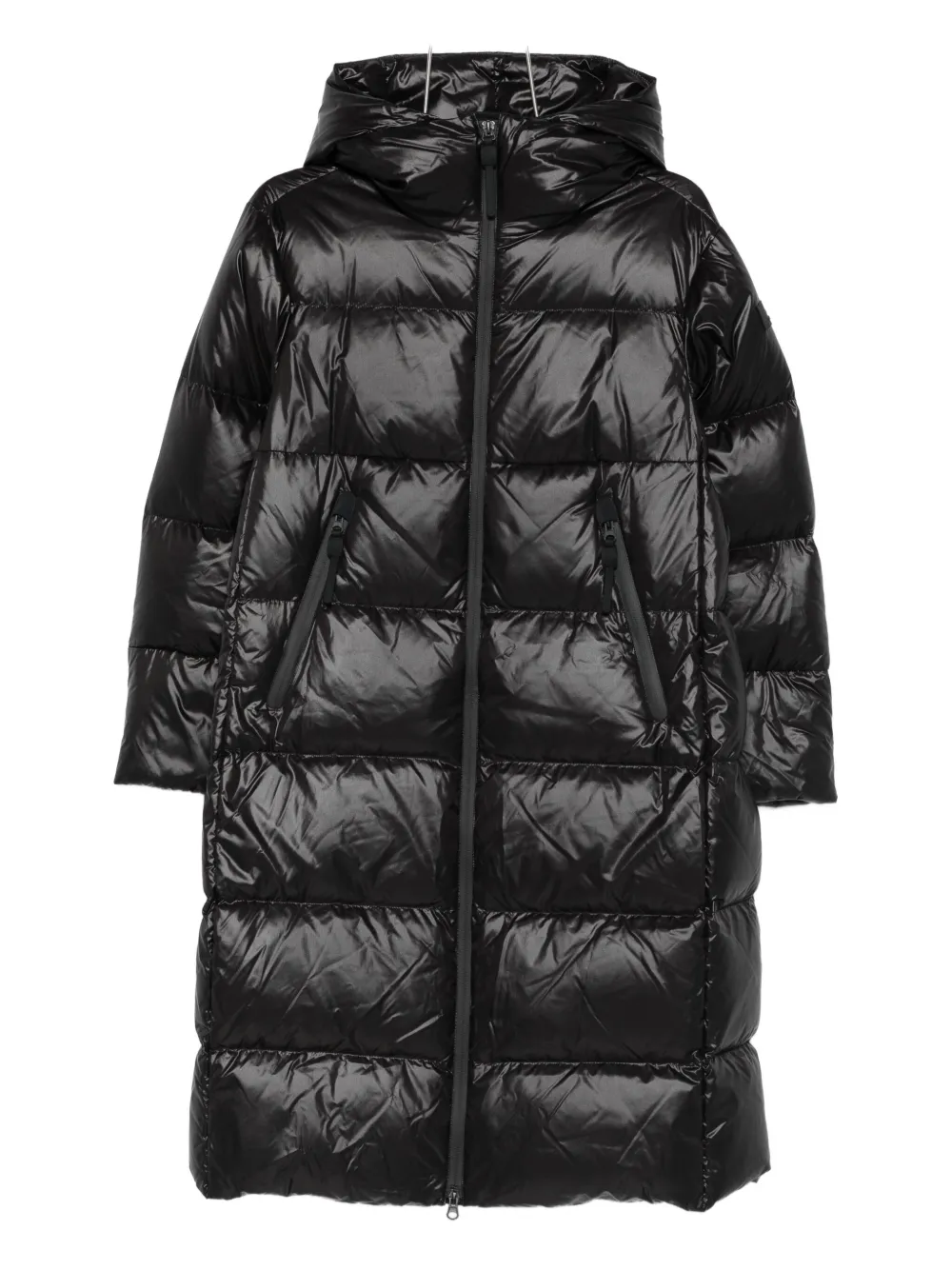 Peuterey Hooded Quilted Coat In Black
