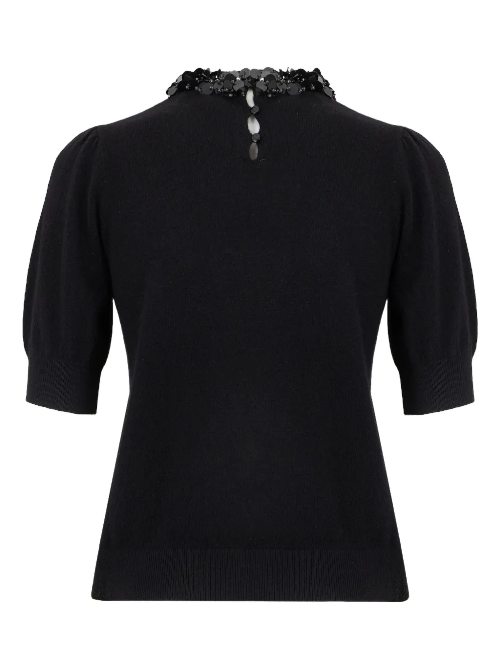Ulla Johnson Liv embroidered knit top - Zwart