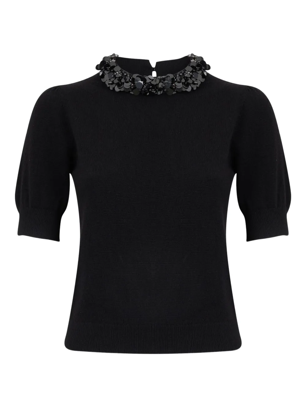 Ulla Johnson Liv Embroidered Knit Top In Black