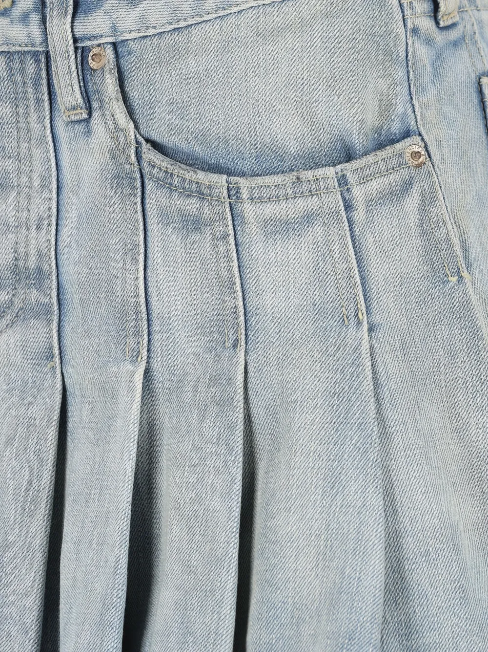 Balenciaga Pleated Five-pocket Mini Skirt In Blue