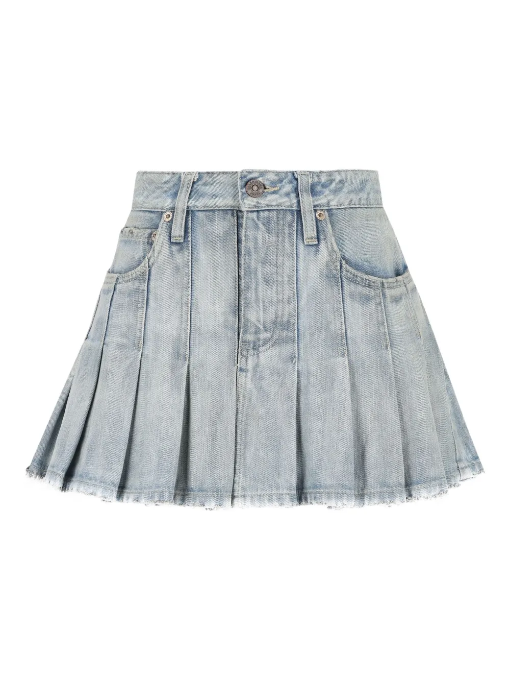 Balenciaga Pleated Five-pocket Mini Skirt In Blue