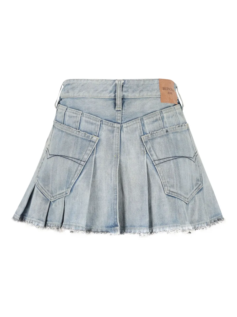 Balenciaga Pleated Five-pocket Mini Skirt In Blue