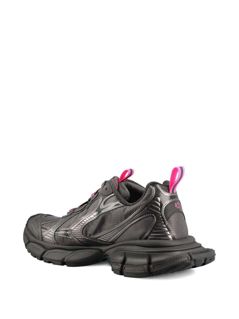 Balenciaga Shiny Embossed Sneakers In Black