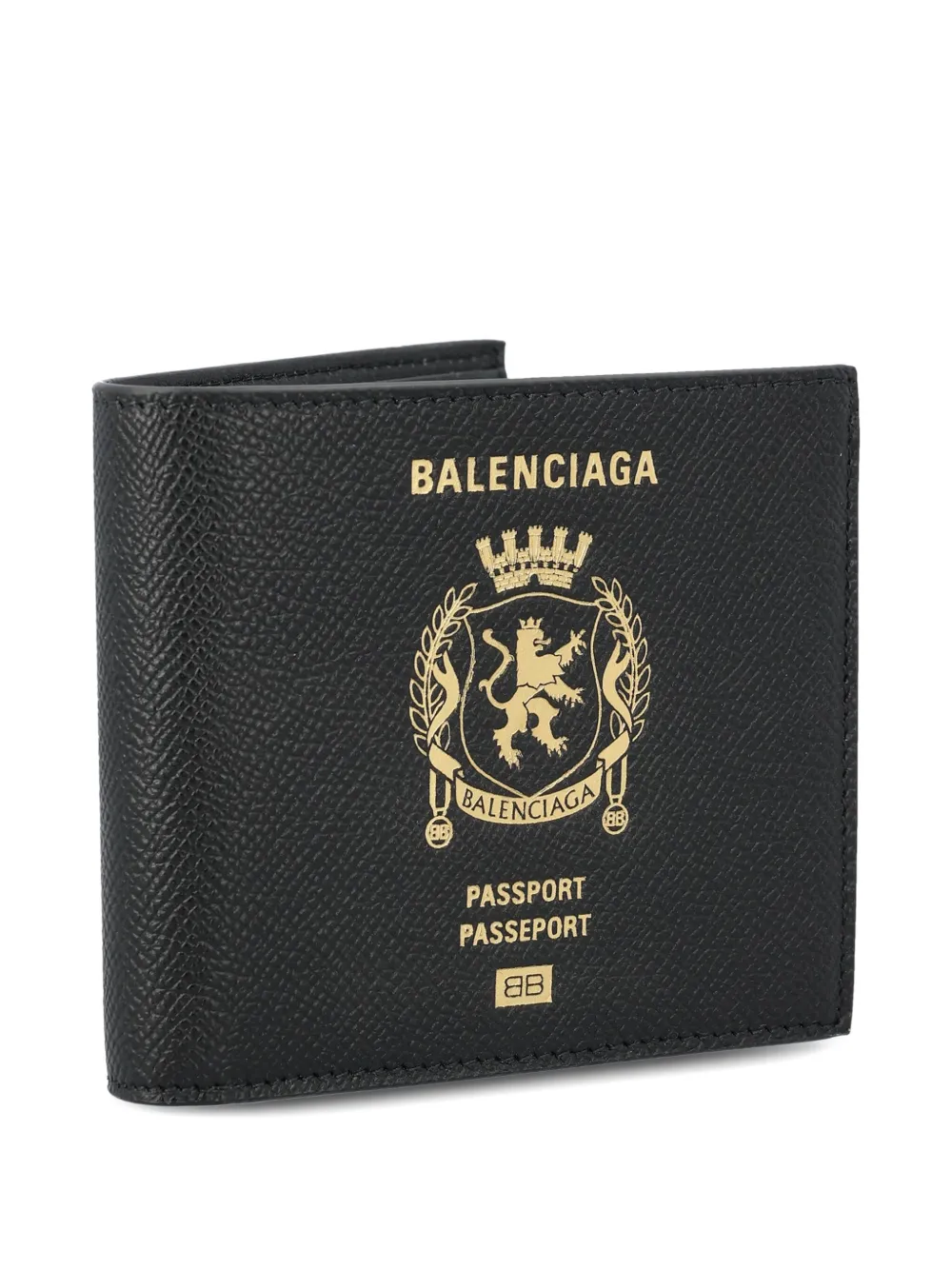 Balenciaga Passport-square Graphic Wallet In Black