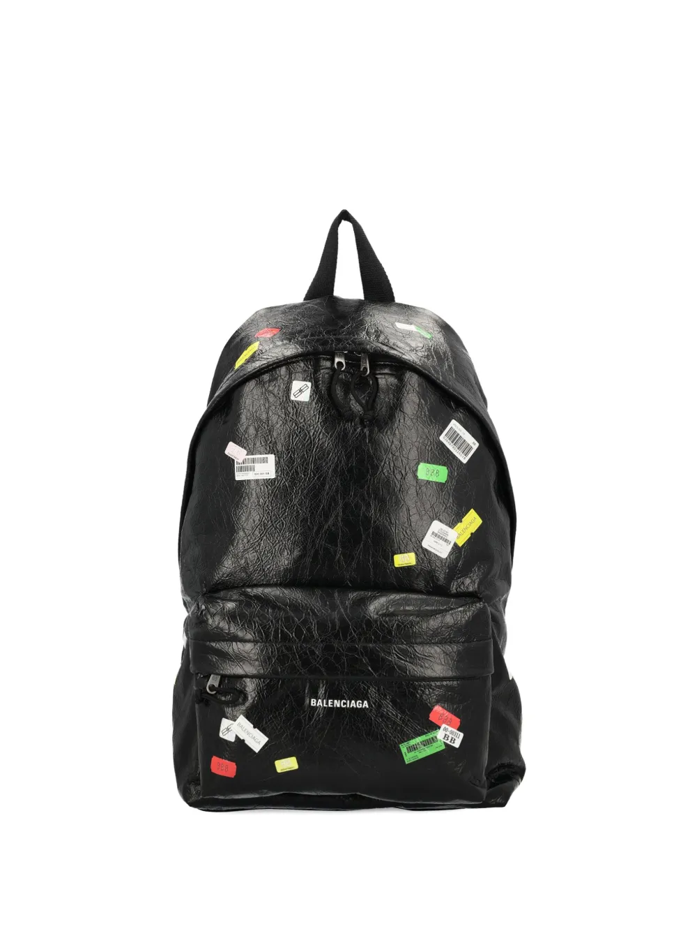 Balenciaga Men Explorer Backpack With Printed Stickers In Black