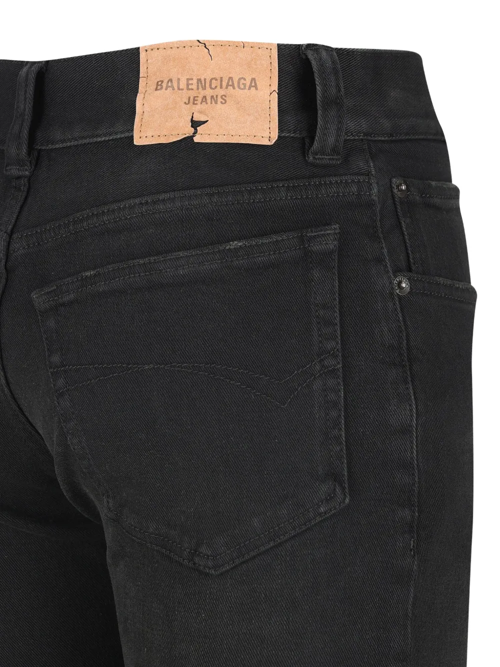 Balenciaga Frayed Bootcut Jeans In Black