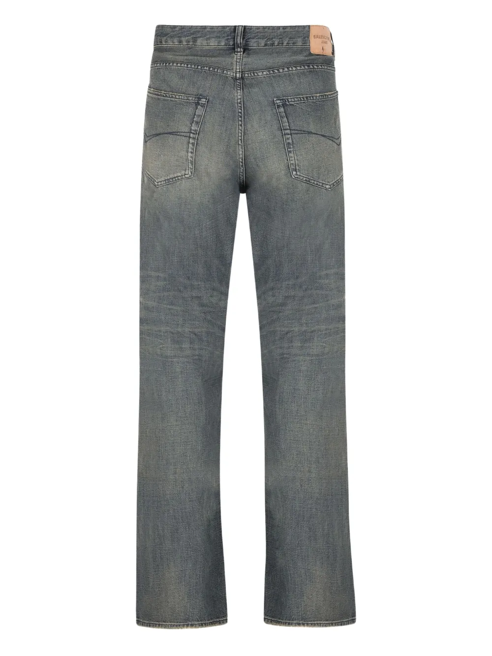 Balenciaga logo-patch cotton jeans - Blauw