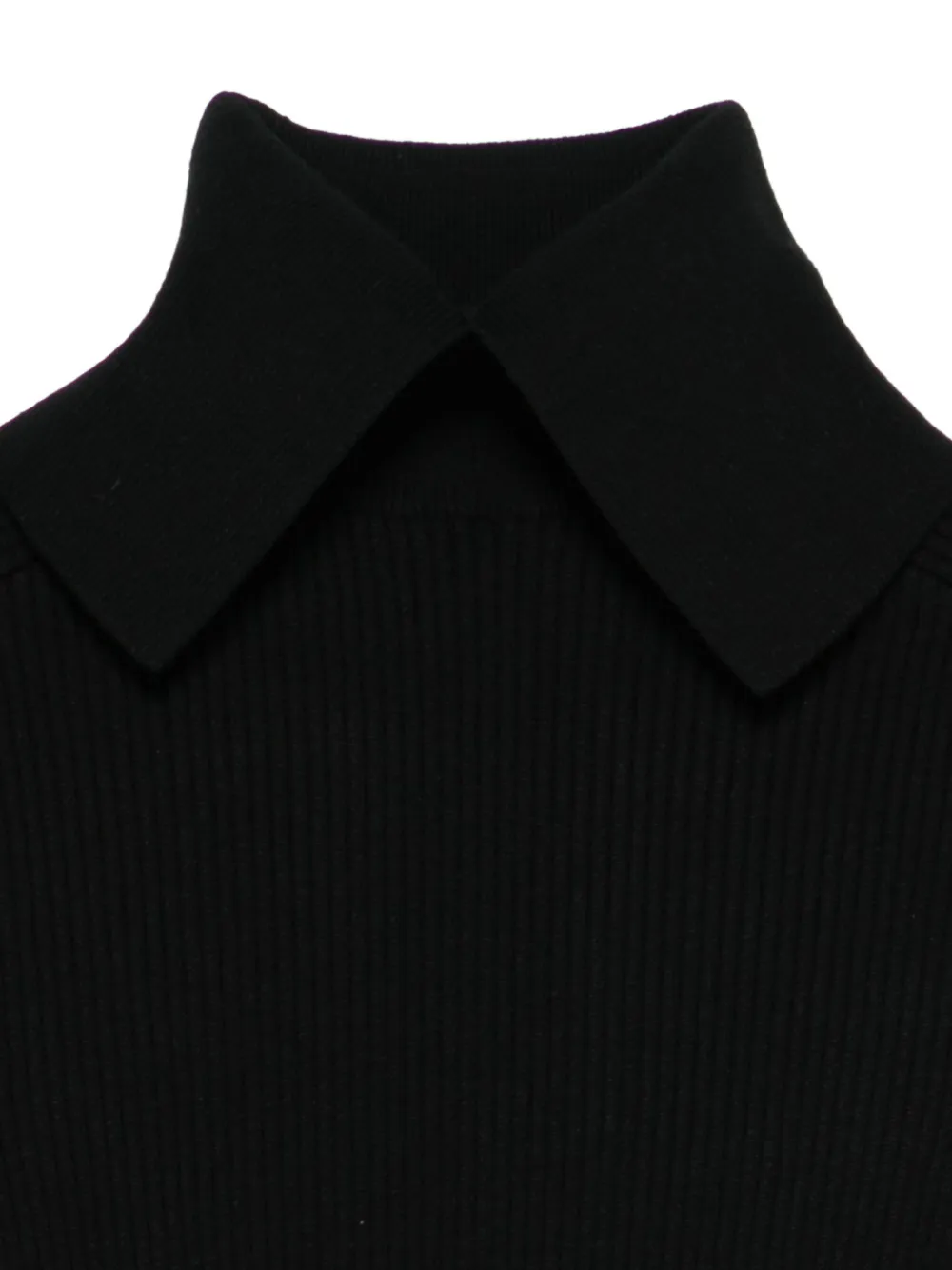 Iceberg Geribbelde top met kraag Zwart