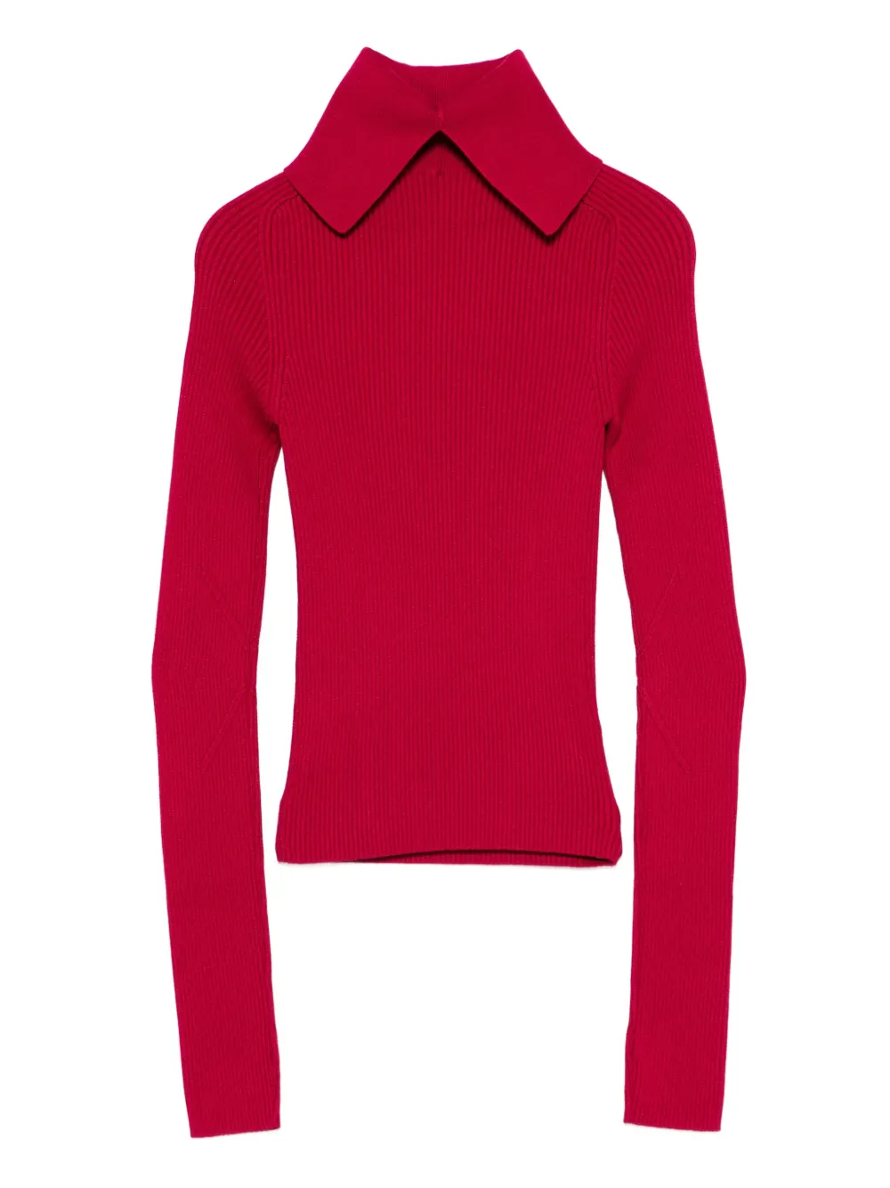Iceberg ribbed collared top | Red | Image 1