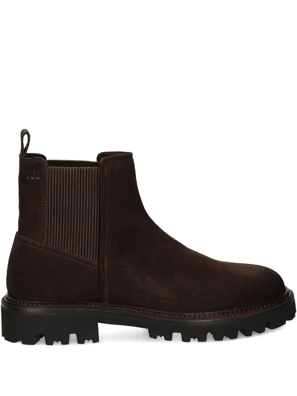 Hugo Boss Boss Julio Lugged Suede Chelsea Boot In Brown