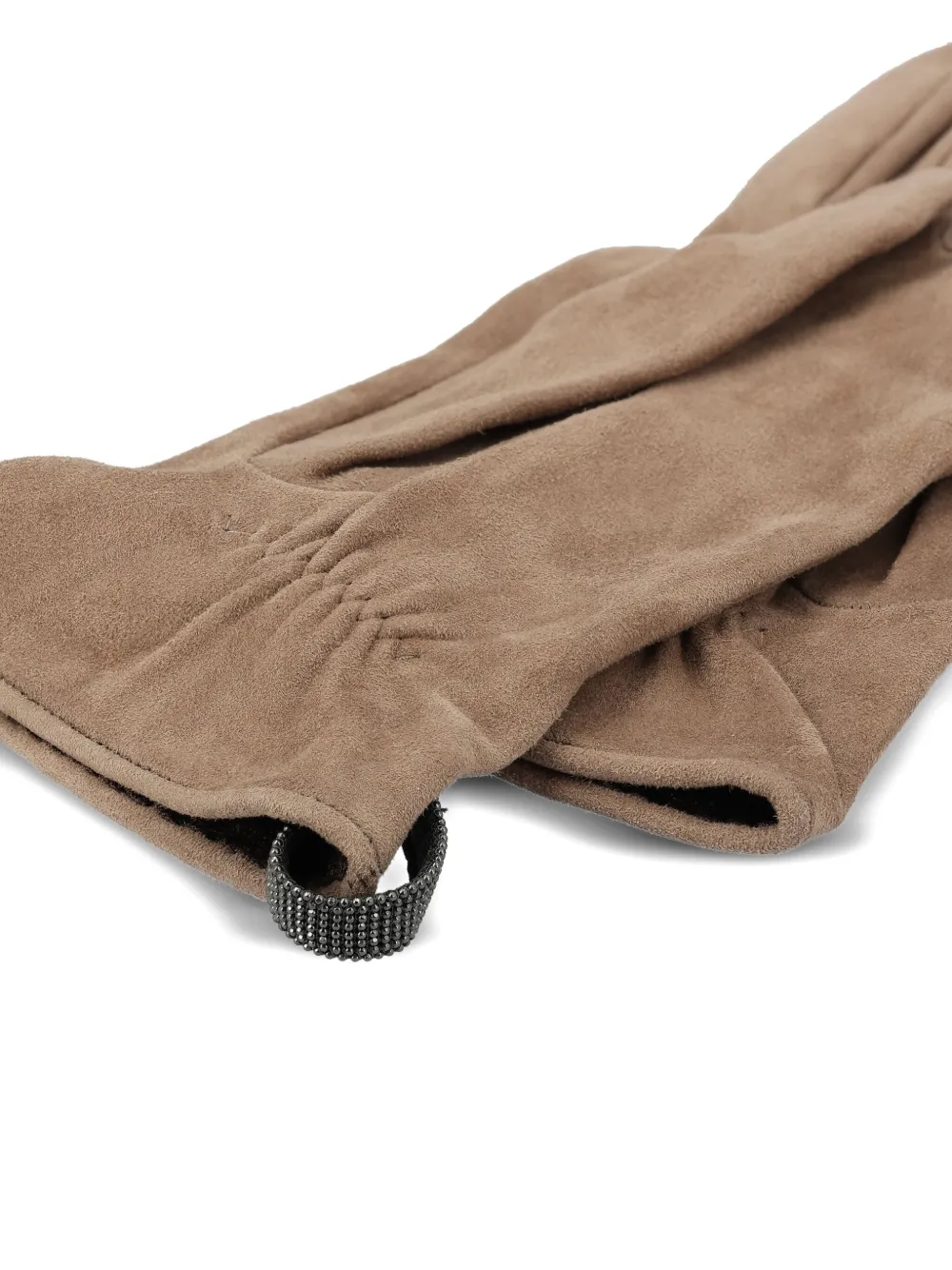 Brunello Cucinelli elasticated suede gloves - Beige