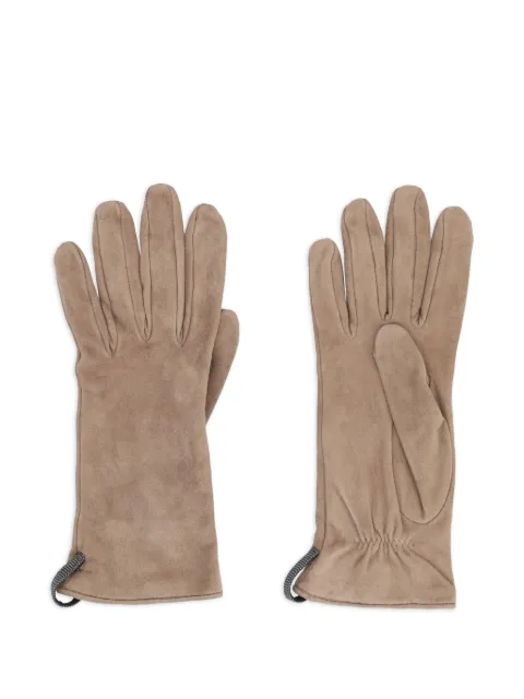 Brunello Cucinelli guantes de gamuza elásticos