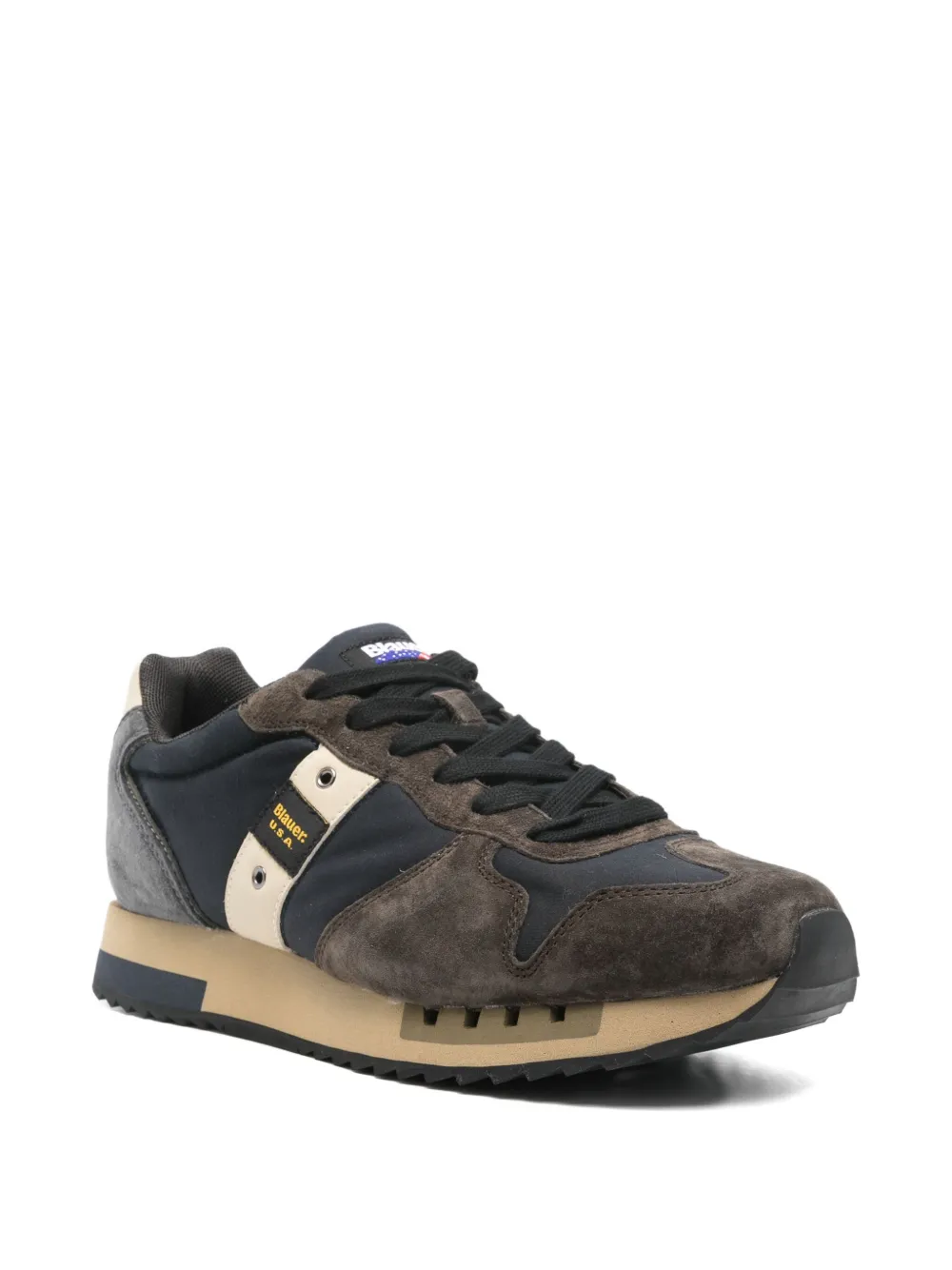 Blauer stripe-detail panelled sneakers Blauw