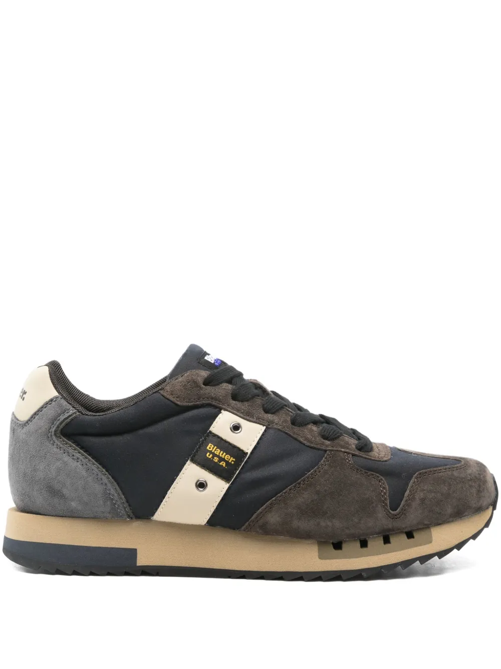 Blauer stripe-detail panelled sneakers Blauw