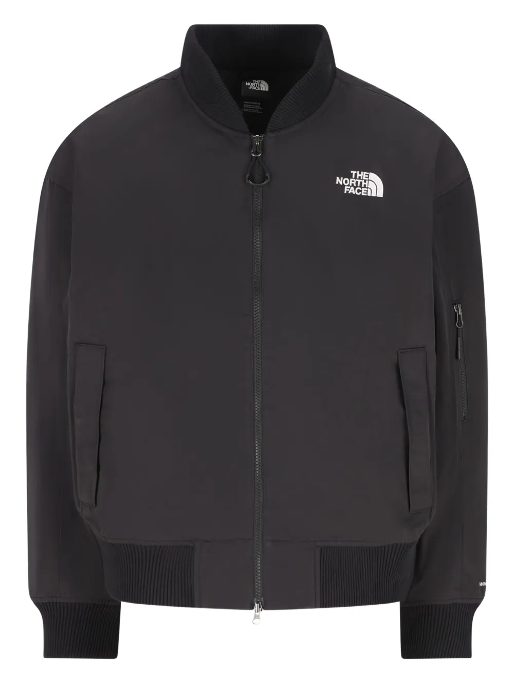 The North Face Zip Ribbed Bomber Jacket In Black