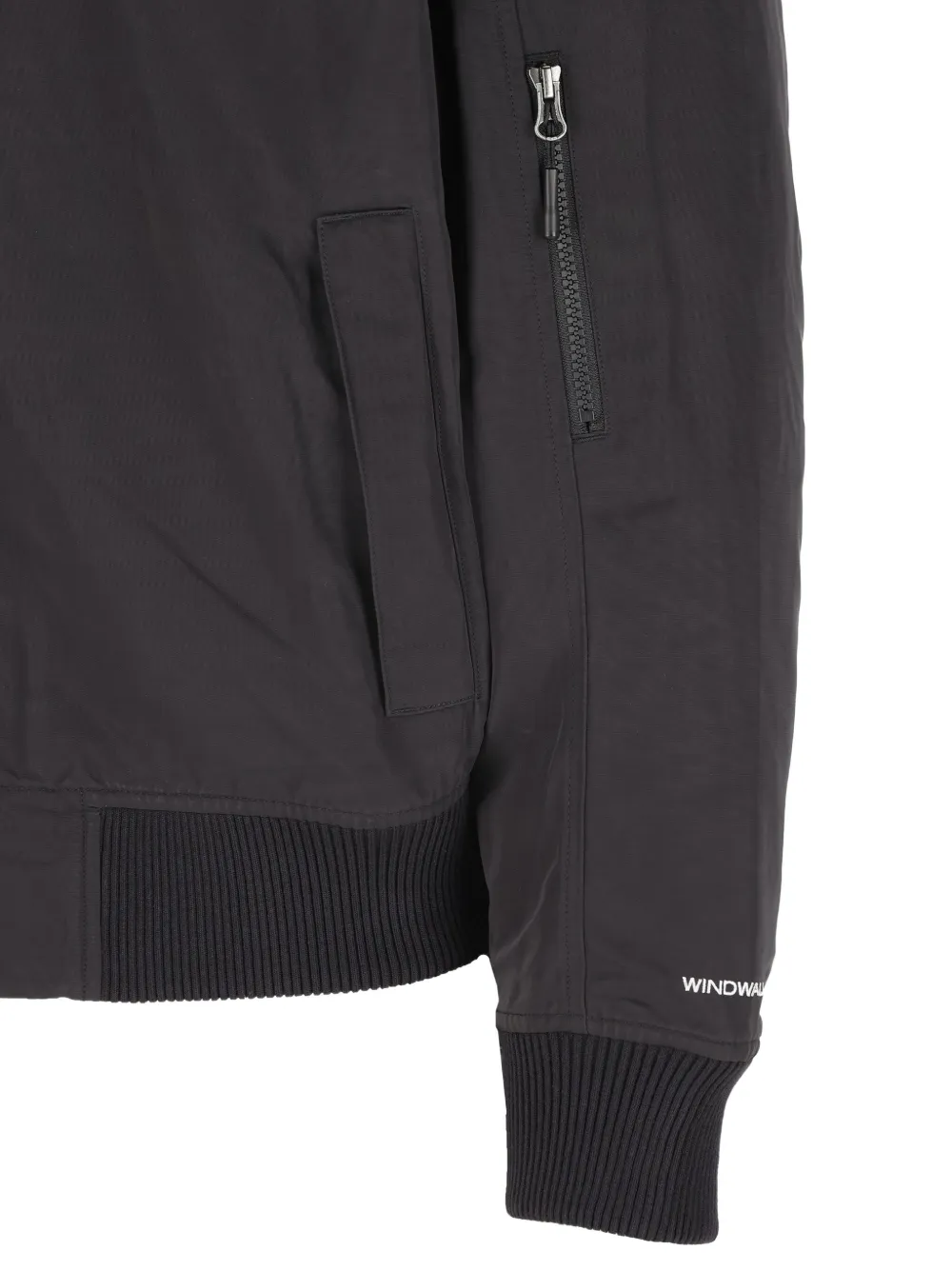 The North Face Zip Ribbed Bomber Jacket In Black