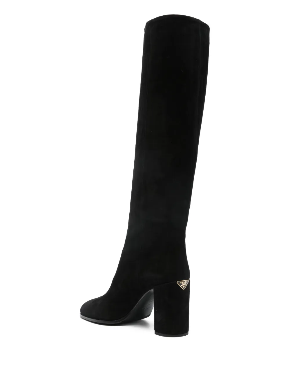 Prada square-toe block-heel boots Zwart
